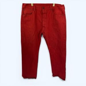Levis 501 Jeans Men 40x32 (Actual 40x31.5) Red Denim Button Fly Straight Pants